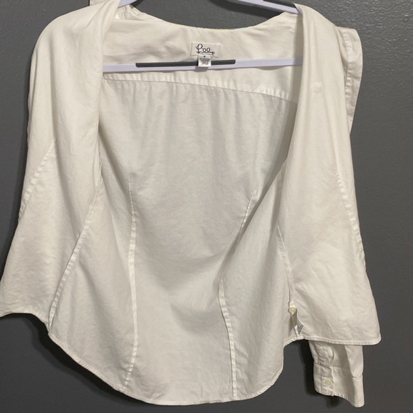 Lilly Pulitzer White Button Down Top - Picture 9 of 10